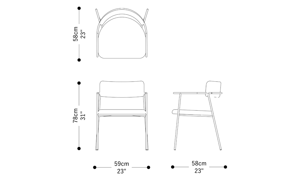 Image of the main dimensions of the product